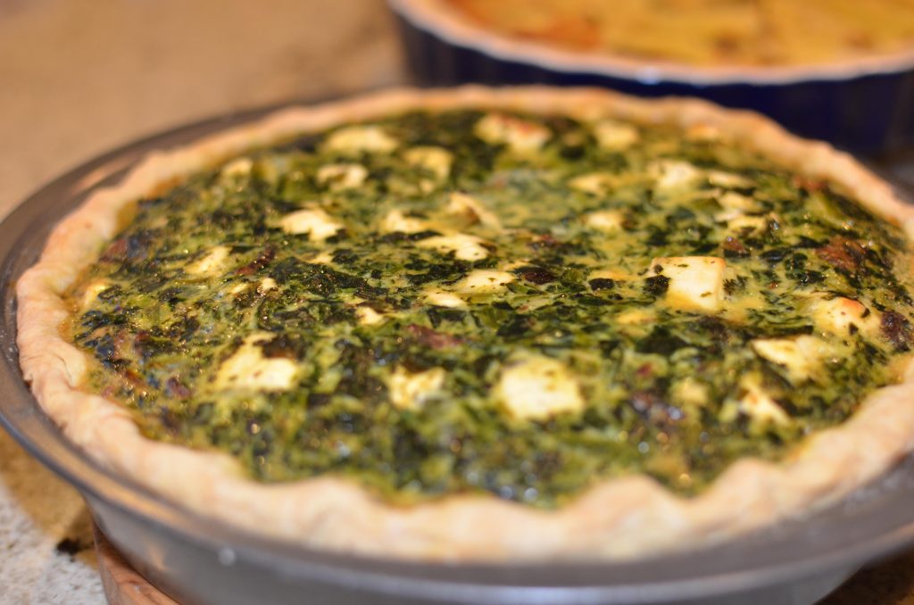 Spinach feta quiche
