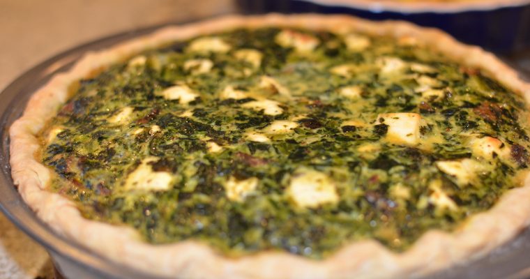 Spinach feta quiche