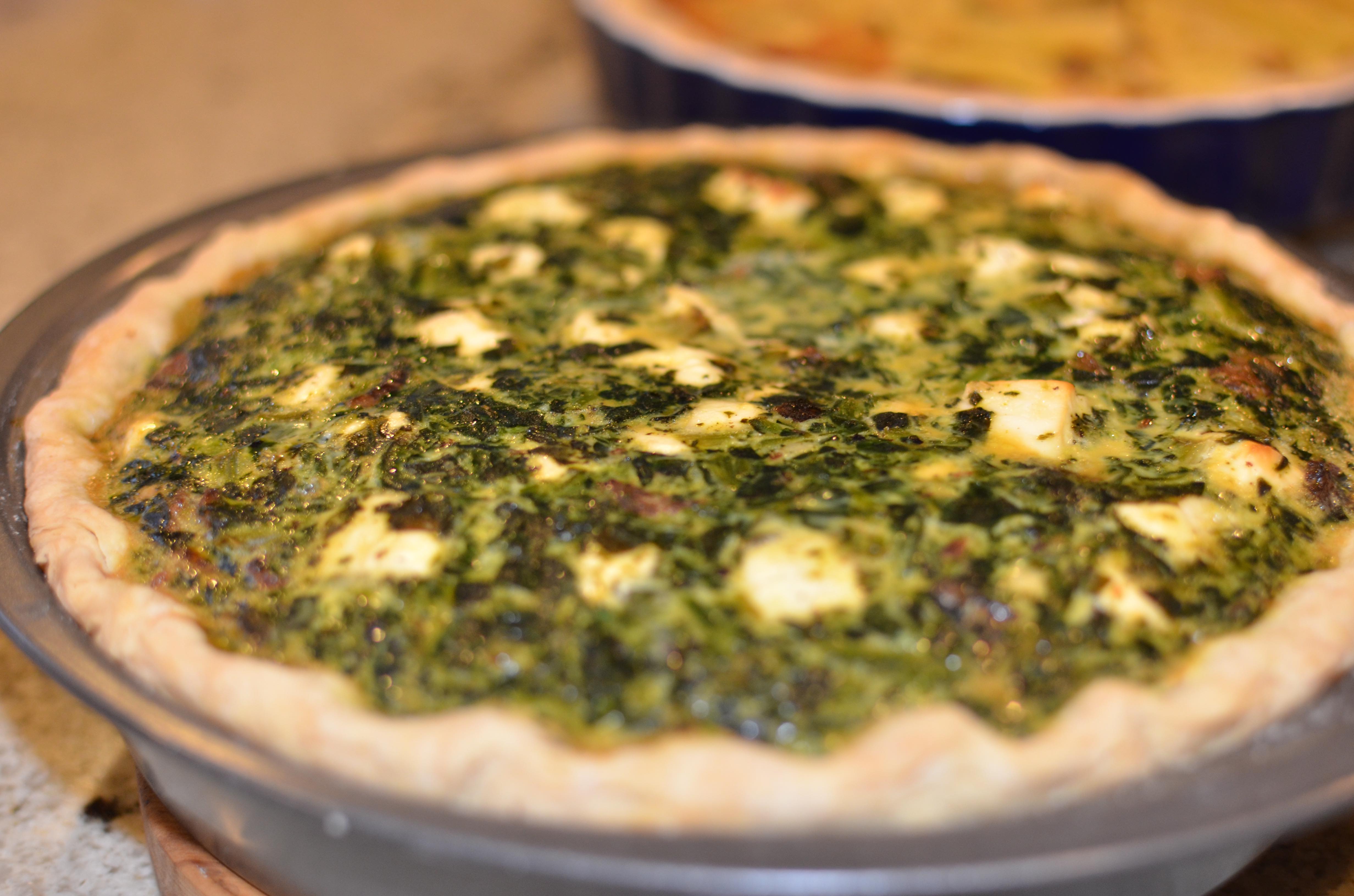 Spinach feta quiche