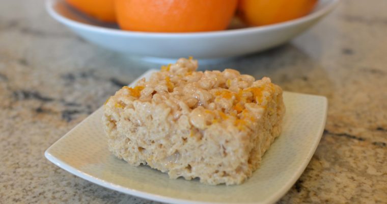 Brown Butter Orange Blossom Rice Krispie Treats