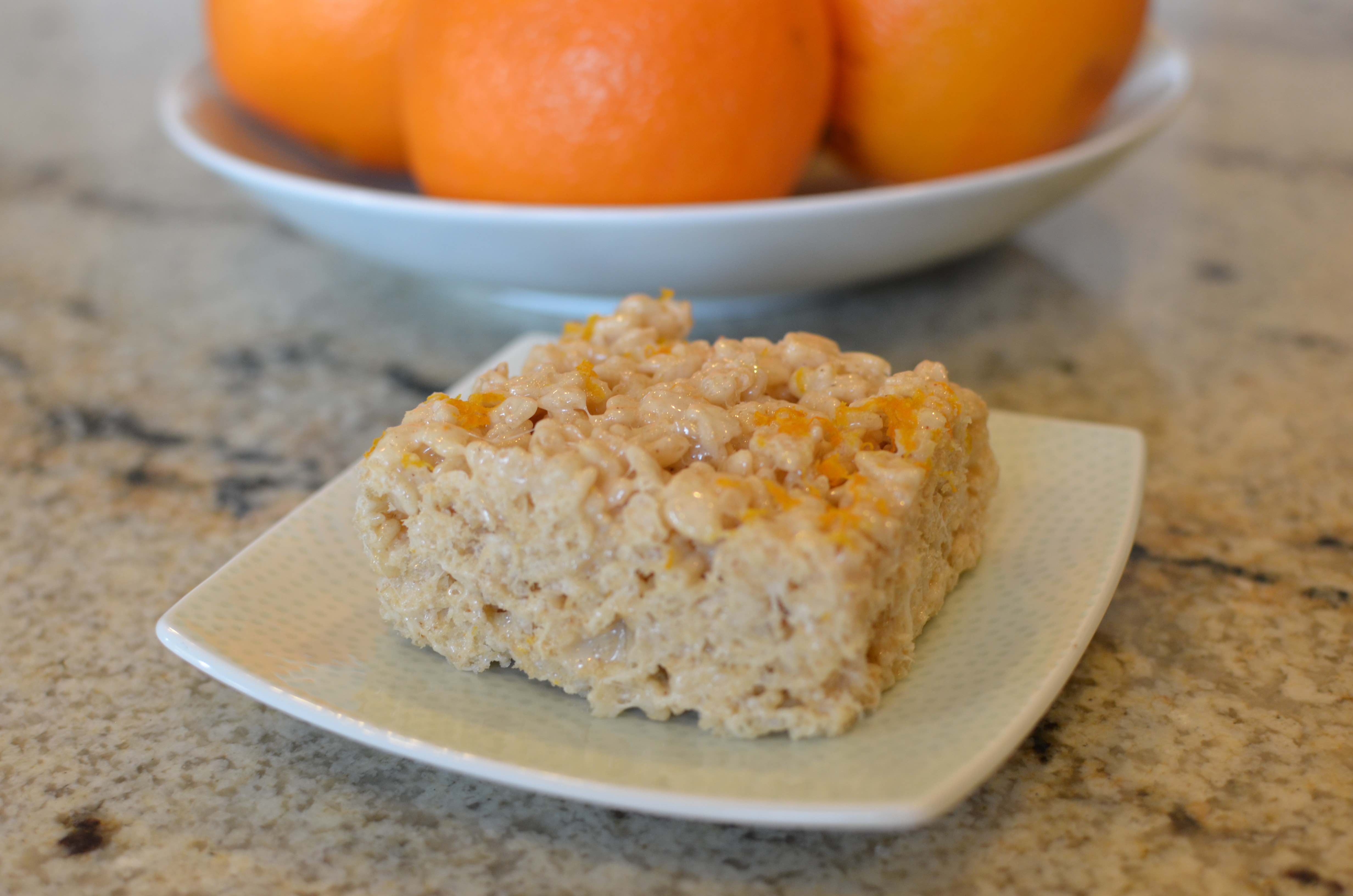 Brown Butter Orange Blossom Rice Krispie Treats