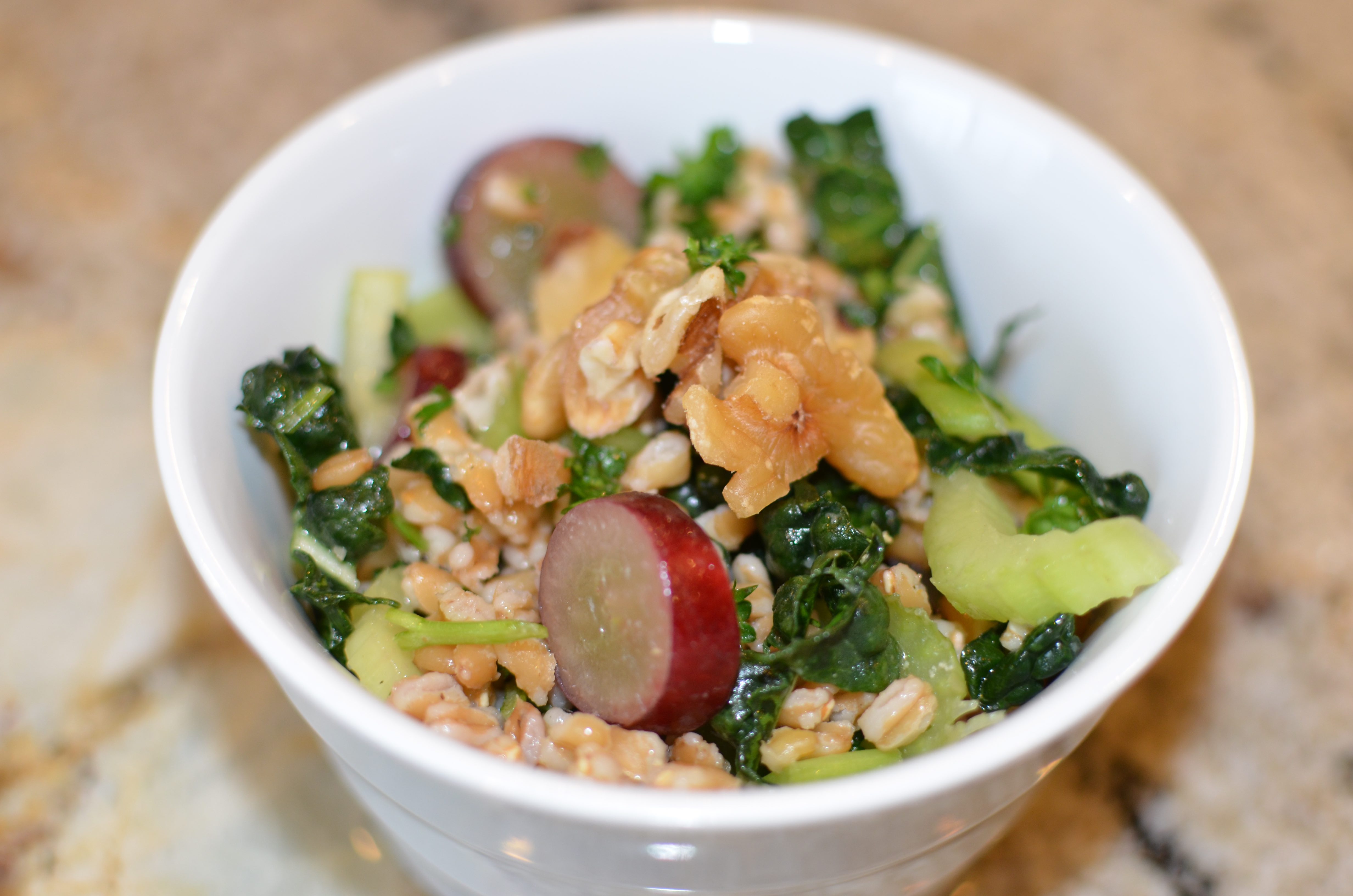 Farro, Grape and Celery Salad