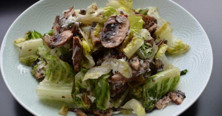 Mushroom caesar salad