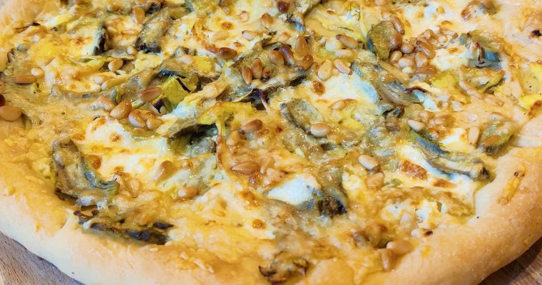 Lemon Pesto Artichoke Pizza