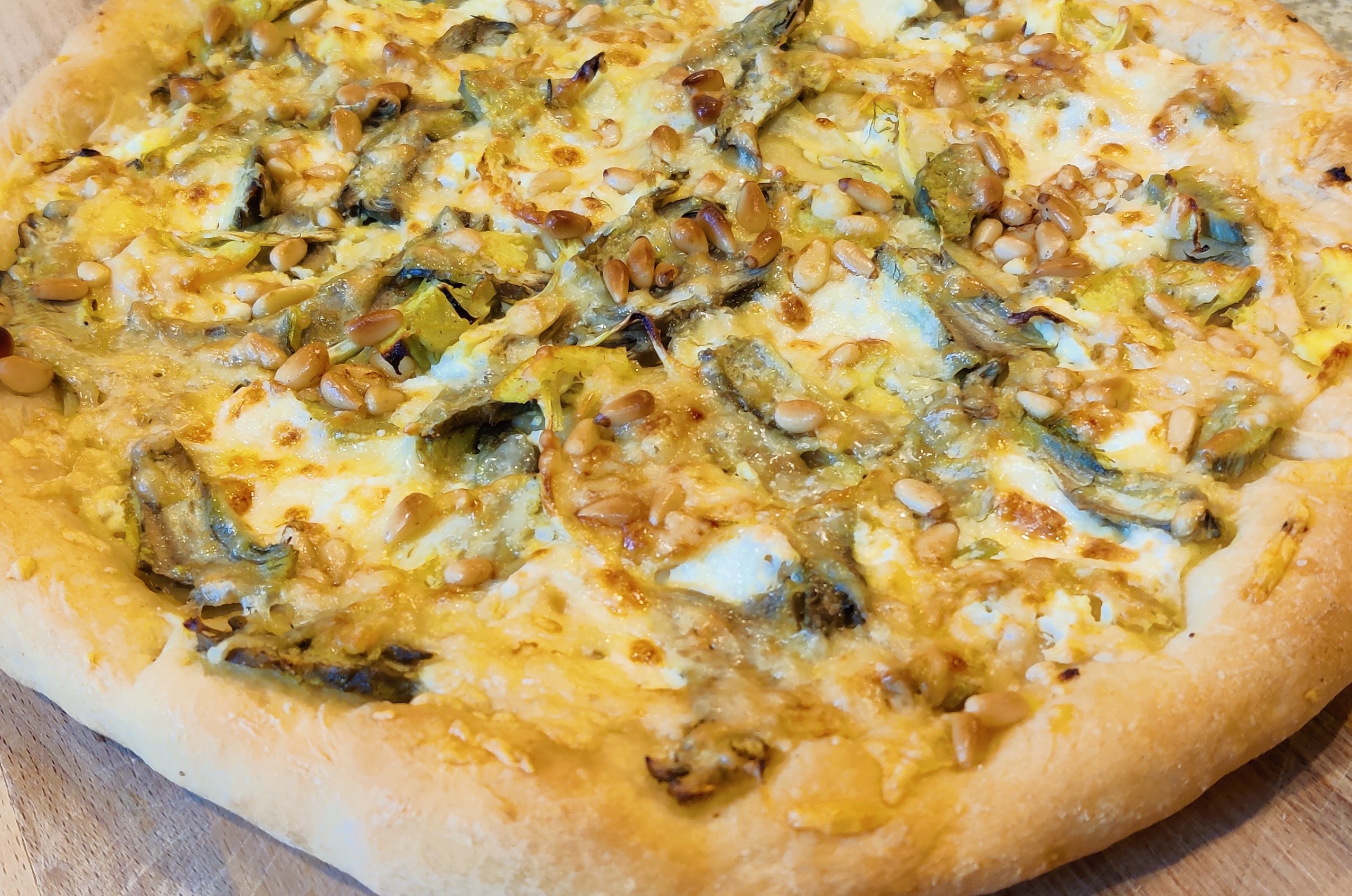 Lemon Pesto Artichoke Pizza