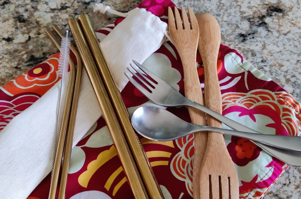 reusable straws and utensils