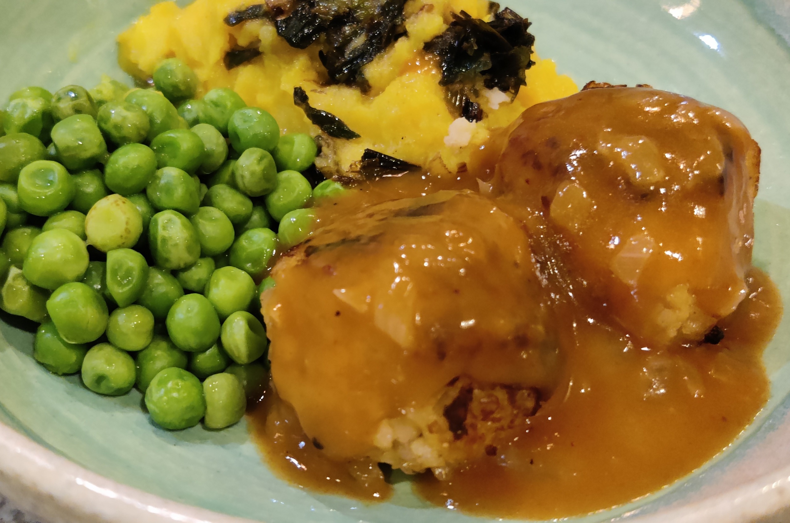 Plant-Based Salisbury Meatballs and Mashed Potatoes