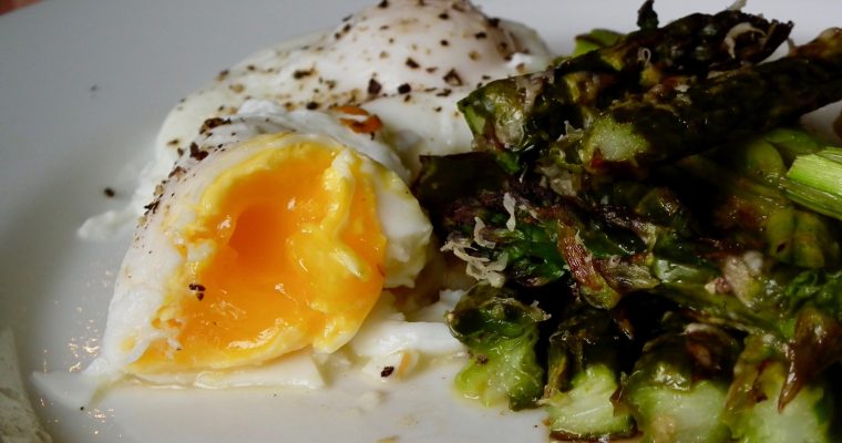 Parmesan Roasted Asparagus, Poached Eggs & Sourdough Toast
